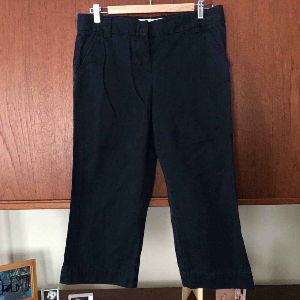 J crew cotton navy capris